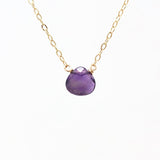Tiny Amethyst Teardrop Necklace