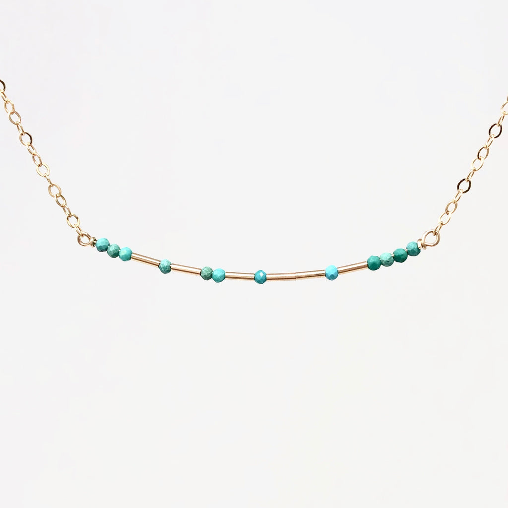 TURQUOISE Skinny Bar Morse Code Necklace