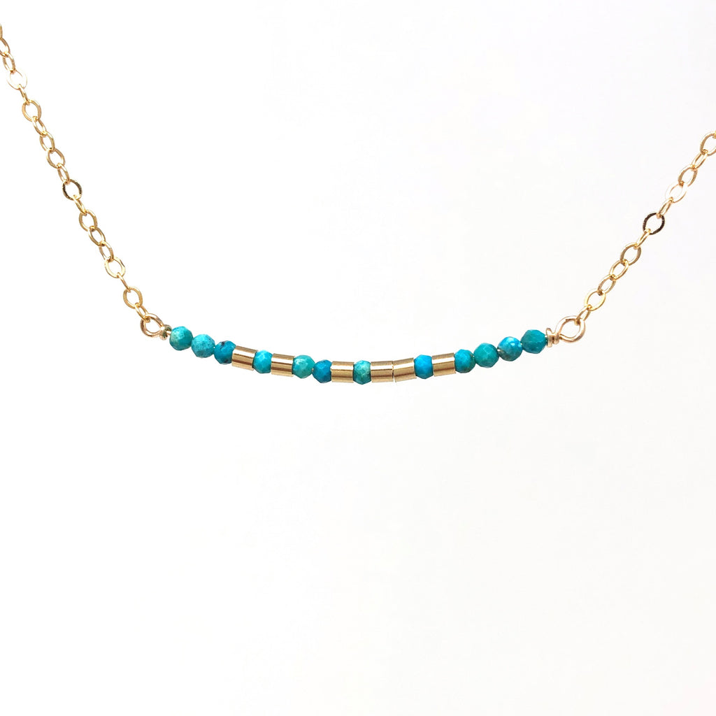 TURQUOISE Small Bar Morse Code Necklace