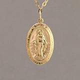 OVAL Virgin Mary Necklace