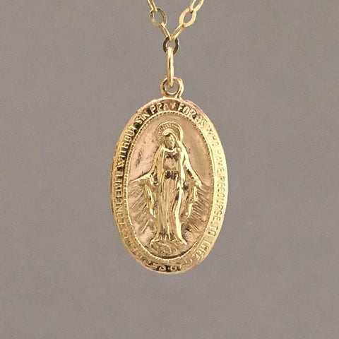 OVAL Virgin Mary Necklace