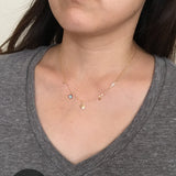Mixed Gold Disc with Labradorite and Swarovski Crystal Necklace also in Sterling Silver and Rose Gold Fill