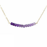 Real Purple Amethyst Ombre Beaded Necklace