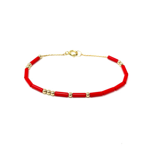 CUSTOM Tube Bead Morse Code Bracelet