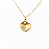 Calla Lily Petal With Stone Necklace