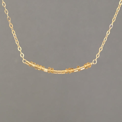 CITRINE Morse Code Necklace