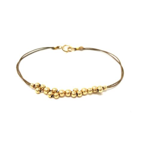 Cluster Beaded Silk String Bracelet