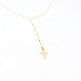 Small Cross Lariat Necklace