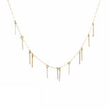 Dangling Hammered and Scattered Bar Necklace