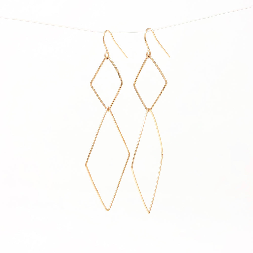 Double Diamond Link Earrings