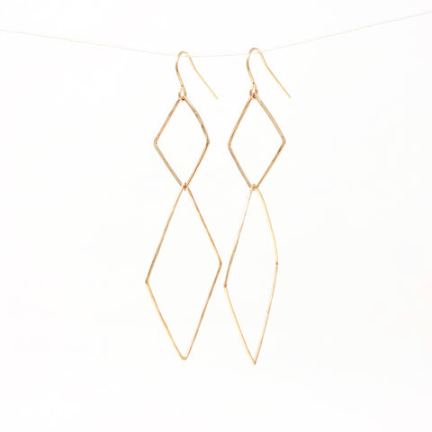 Double Diamond Link Earrings