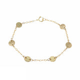 Gold Fill DOUBLE CONNECTED Six Hammered Disc Bracelet