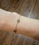Gold Fill DOUBLE CONNECTED Six Hammered Disc Bracelet