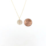 FLOWER ENGRAVED Disc Necklace