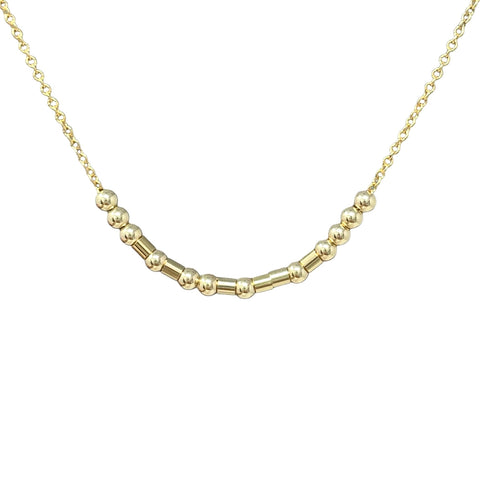 Custom FINE CHAIN Small Bar Gold Fill Morse Code Necklace