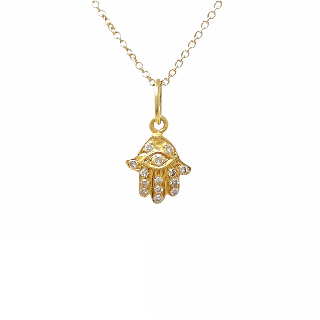 Hamsa with Diamonds Necklace