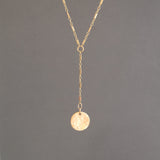 Hammered Coin Lariat Necklace