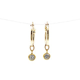 Dangling Swarovski Crystal Gold Fill Huggie Earrings