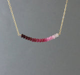 Ruby Ombre Beaded Necklace