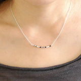 BLACK SPINEL Morse Code Necklace
