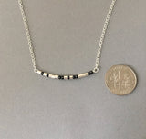 BLACK SPINEL Morse Code Necklace