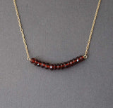 Garnet Ruby Red Beaded Necklace
