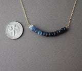 Real Blue Sapphire Ombre Beaded Necklace