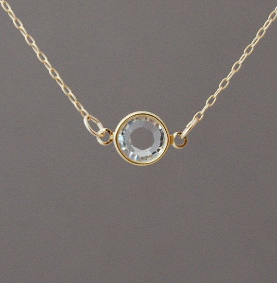 Single Clear Swarovski Crystal Necklace
