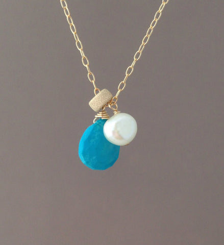 Turquoise and Pearl Necklace