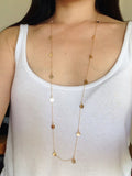 Long Discs Round Dot Necklace