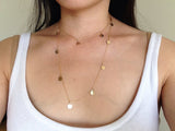 Long Discs Round Dot Necklace