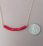 Red Coral Beaded Necklace