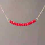 Red Coral Beaded Necklace