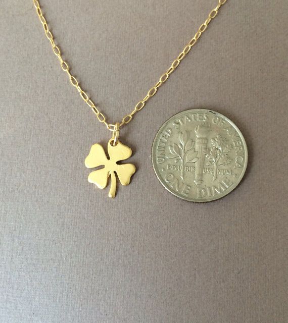 Tiny Four Leaf Clover Necklace - Sterling Silver