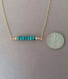 Straight Bar Blue Turquoise Beaded Necklace