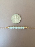 Straight Bar Teal Amazonite Beaded Necklace