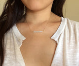 Straight Bar Teal Amazonite Beaded Necklace