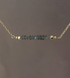 Straight Bar Gray Labradorite Beaded Necklace