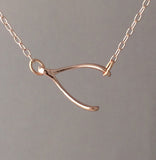Sideways Wishbone Necklace