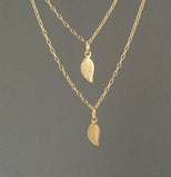 Double Strand Layered Leaf Necklace