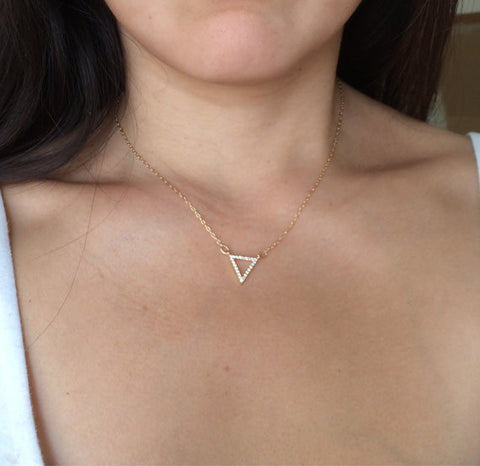 Triangle Pave Crystal Necklace