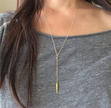Y Lariat Drop Spike Necklace
