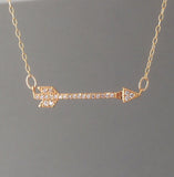 Sideways Arrow Pave Crystal Necklace