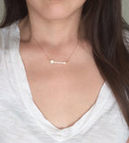 Sideways Arrow Pave Crystal Necklace