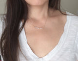 Herkimer Diamond Straight Bar Necklace