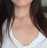 Chevron V Pave Crystal Necklace