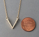 Chevron V Pave Crystal Necklace