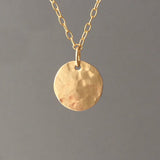 Hammered Disc Circle Necklace