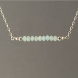Straight Bar Teal Amazonite Beaded Necklace