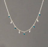 Turquoise and White Pearl Beaded Necklace